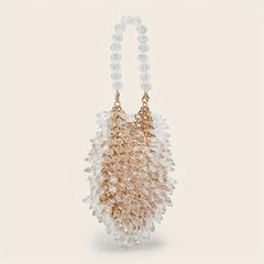 Crystal Braided Handbag Acrylic Beads Cocktail Party Clutch Bag