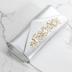 Rhinestone Glitter Envelope Chain Clutch Elegant Sparkly Prom Evening Bag