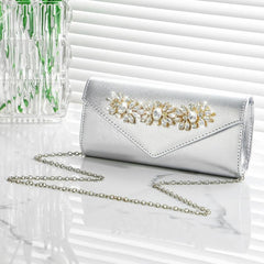 Rhinestone Glitter Envelope Chain Clutch Elegant Sparkly Prom Evening Bag