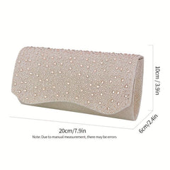 Rhinestone Decor Evening Bag Envelope Clutch Purse for Party Prom