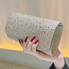 Rhinestone Decor Evening Bag Envelope Clutch Purse for Party Prom