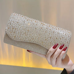 Rhinestone Decor Evening Bag Envelope Clutch Purse for Party Prom