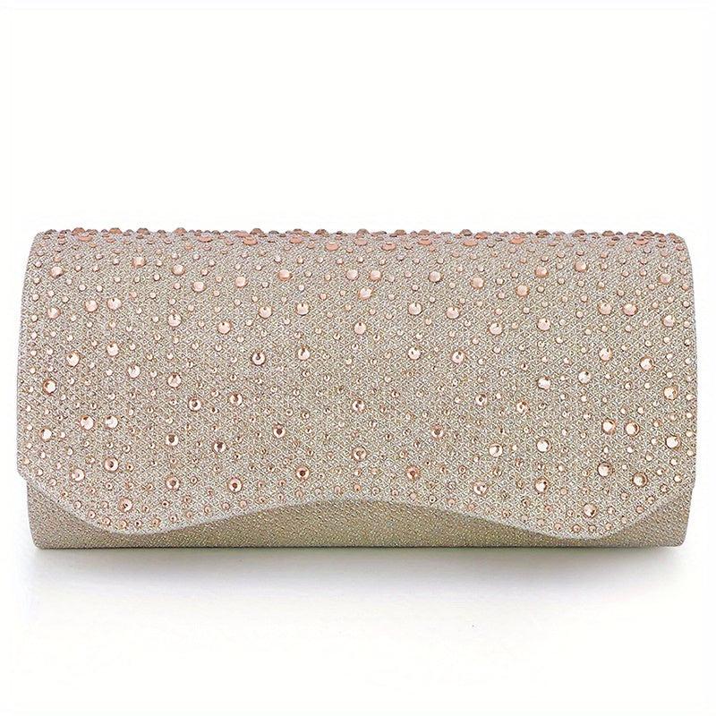 Rhinestone Decor Evening Bag Envelope Clutch Purse for Party Prom