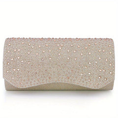 Rhinestone Decor Evening Bag Envelope Clutch Purse for Party Prom