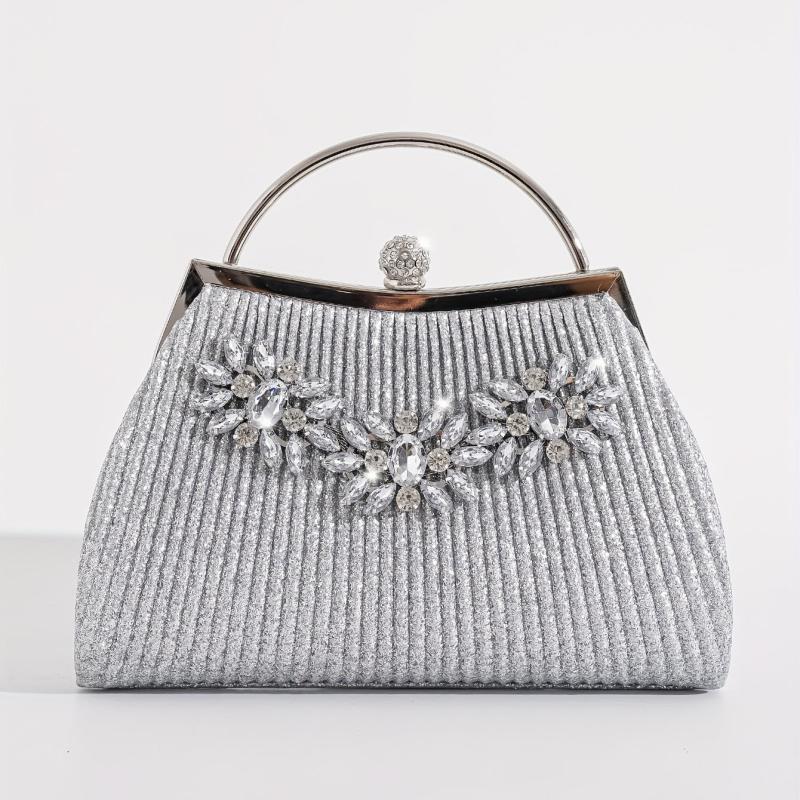 Rhinestone Decor Evening Bag Crossbody Chain Bag