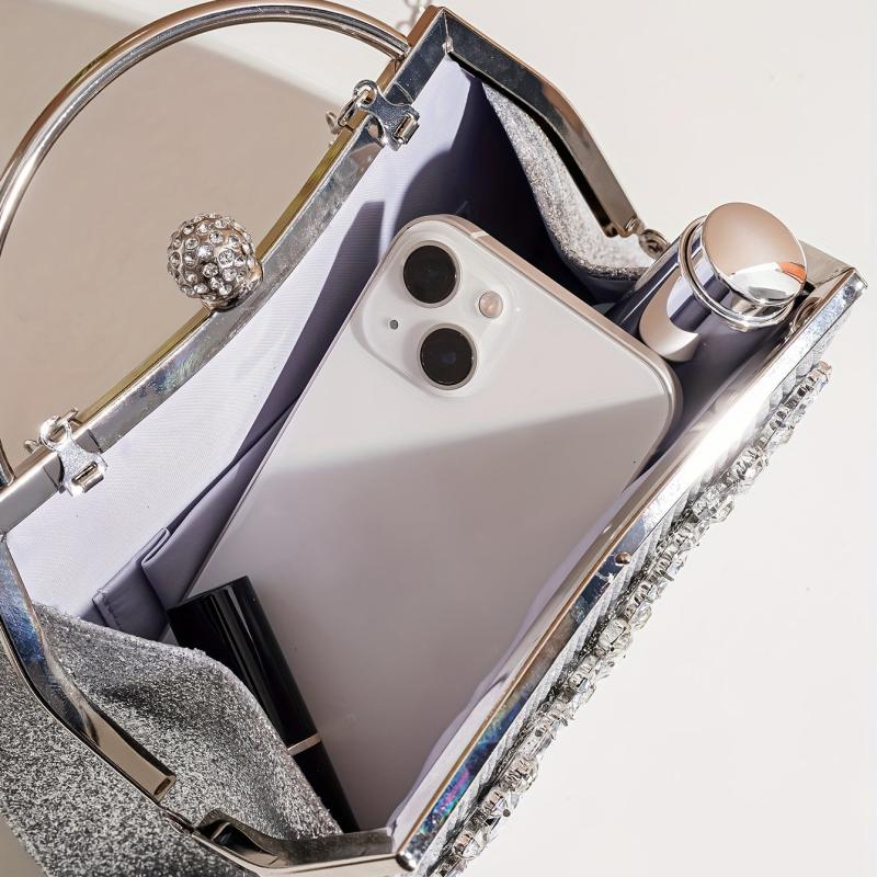 Rhinestone Decor Evening Bag Crossbody Chain Bag