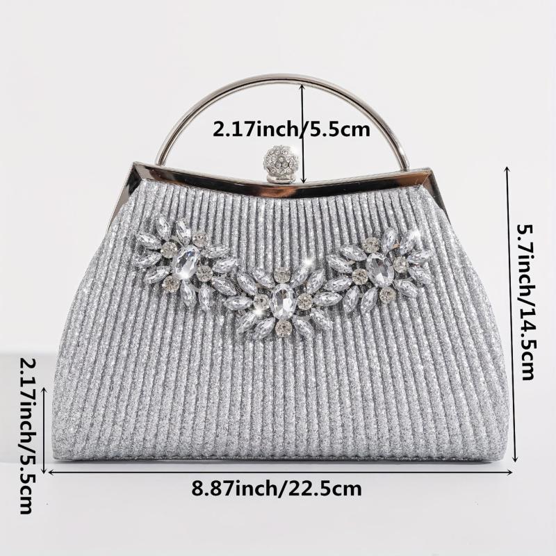 Rhinestone Decor Evening Bag Crossbody Chain Bag