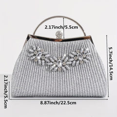 Rhinestone Decor Evening Bag Crossbody Chain Bag