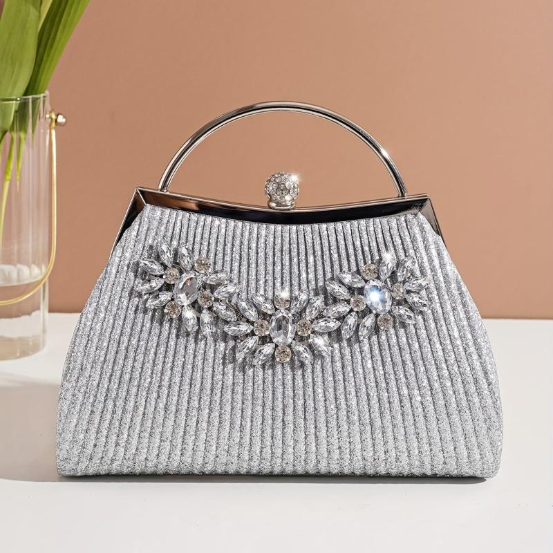 Rhinestone Decor Evening Bag Crossbody Chain Bag