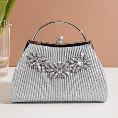Rhinestone Decor Evening Bag Crossbody Chain Bag
