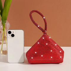 Rhinestone Decor Party Bag Cocktail Event Handle Bag Handbag