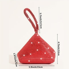 Rhinestone Decor Party Bag Cocktail Event Handle Bag Handbag