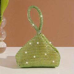 Rhinestone Decor Party Bag Cocktail Event Handle Bag Handbag
