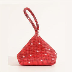 Rhinestone Decor Party Bag Cocktail Event Handle Bag Handbag