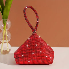 Rhinestone Decor Party Bag Cocktail Event Handle Bag Handbag