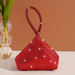 Rhinestone Decor Party Bag Cocktail Event Handle Bag Handbag