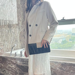 Ruched Satin Evening Bag Bride Clutch Purse Women's Handbag For Wedding