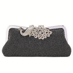 Rhinestone Evening Bag Flower Wedding Bridal Glitter Handbag