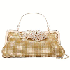 Rhinestone Evening Bag Flower Wedding Bridal Glitter Handbag