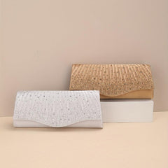 Rhinestone Ruched Evening Bag Chain Clutch Purse Women's Handbags