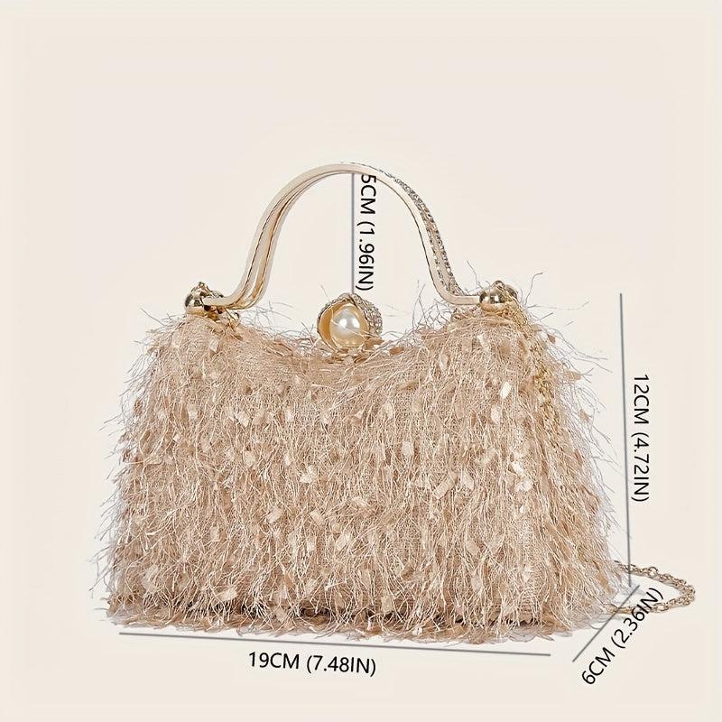 Vintage Top Ring Clutch Purse Women's Handbags For Wedding Party Prom