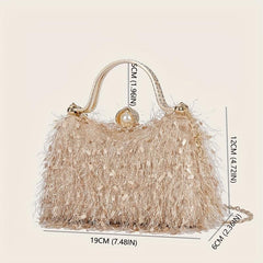 Vintage Top Ring Clutch Purse Women's Handbags For Wedding Party Prom