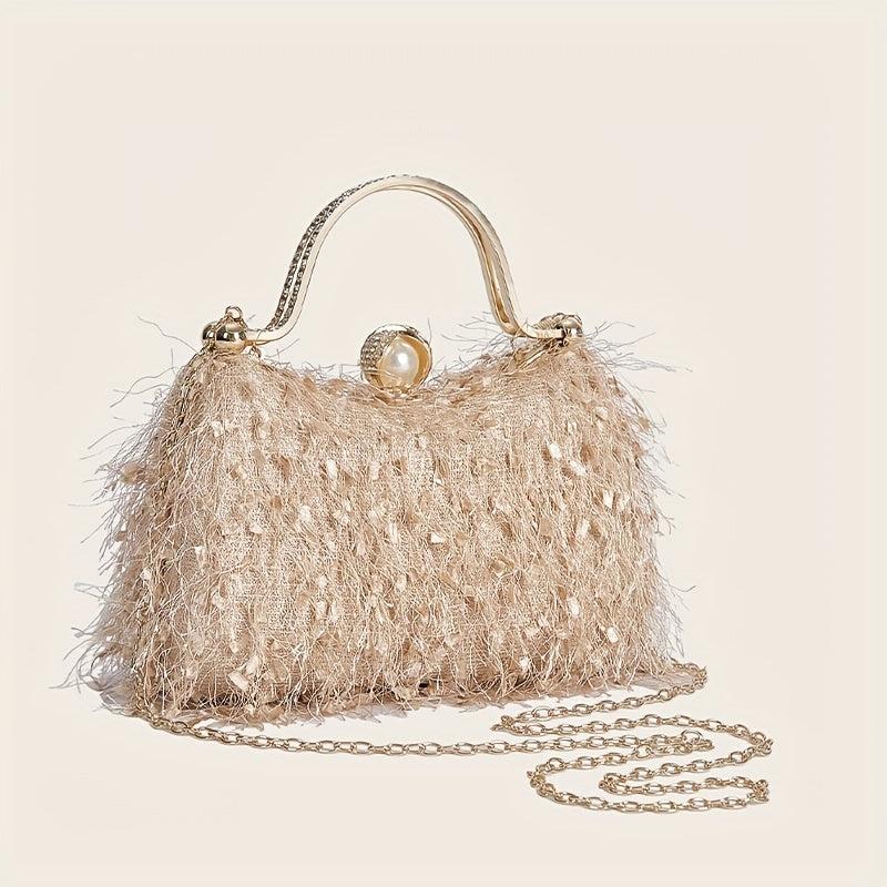 Vintage Top Ring Clutch Purse Women's Handbags For Wedding Party Prom