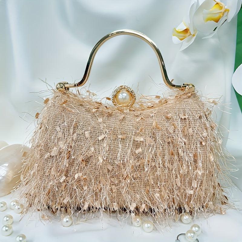 Vintage Top Ring Clutch Purse Women's Handbags For Wedding Party Prom