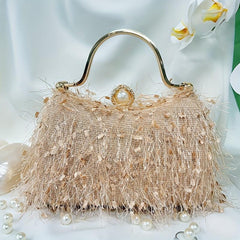 Vintage Top Ring Clutch Purse Women's Handbags For Wedding Party Prom