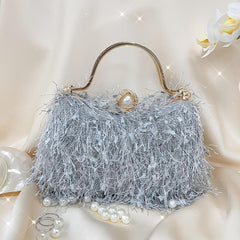 Vintage Top Ring Clutch Purse Women's Handbags For Wedding Party Prom