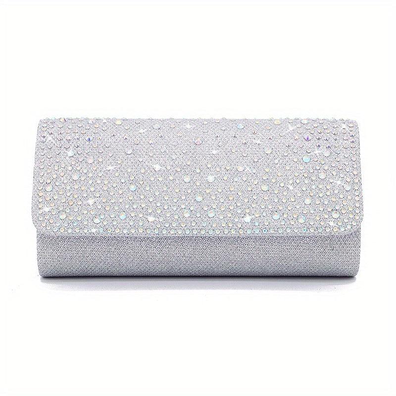 Glitter Rhinestone Evening Bag Folding Clutch Bag for Party Wedding