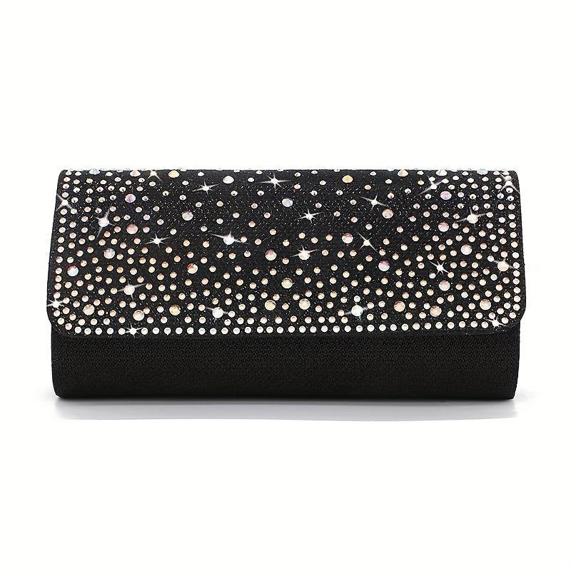 Glitter Rhinestone Evening Bag Folding Clutch Bag for Party Wedding