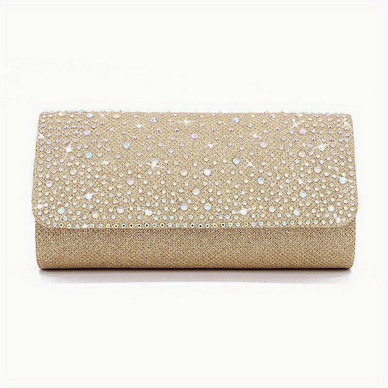 Glitter Rhinestone Evening Bag Folding Clutch Bag for Party Wedding