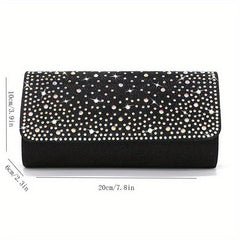 Glitter Rhinestone Evening Bag Folding Clutch Bag for Party Wedding