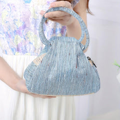 Ethnic Style Shell Decor Handbag Top Handle Clutch Purse for Women