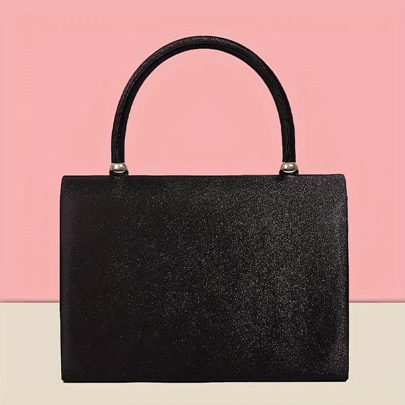 Glitter Bow Decor Evening Bag Small Chain Crossbody Bag Bling Handbags
