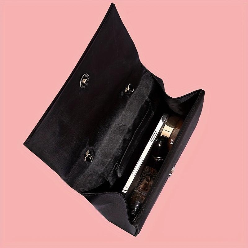 Glitter Bow Decor Evening Bag Small Chain Crossbody Bag Bling Handbags