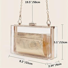Acrylic Transparent Box Bag Chain Evening Bag Mini Clutch Purse