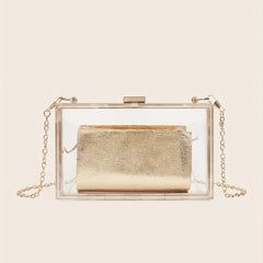 Acrylic Transparent Box Bag Chain Evening Bag Mini Clutch Purse