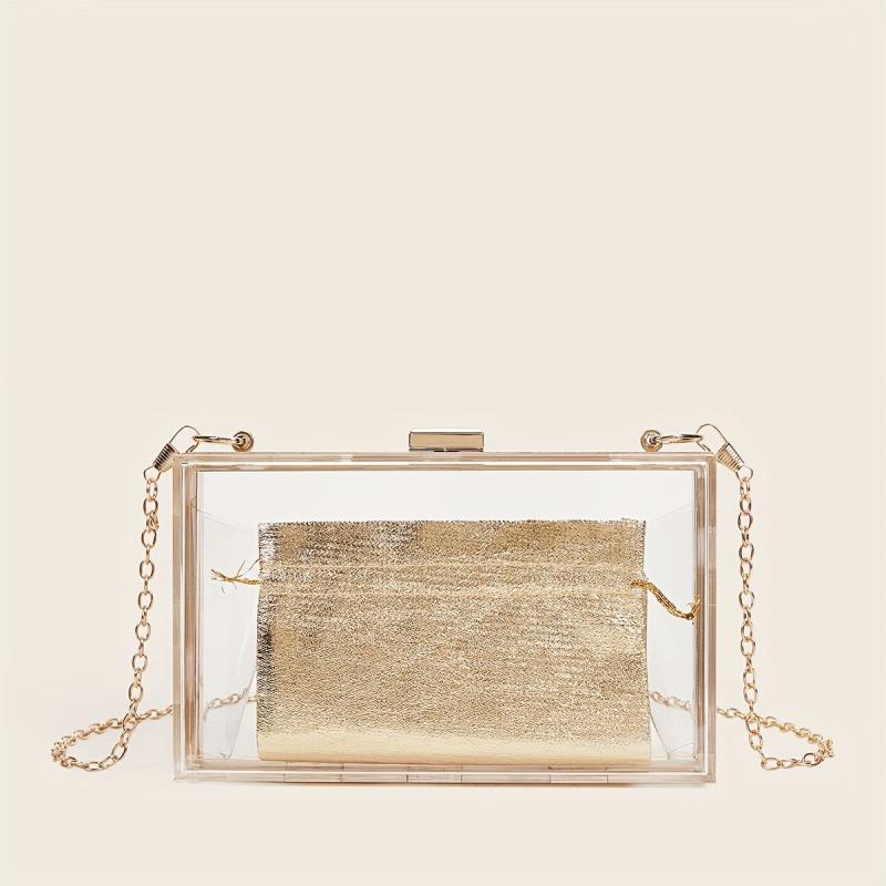 Acrylic Transparent Box Bag Chain Evening Bag Mini Clutch Purse