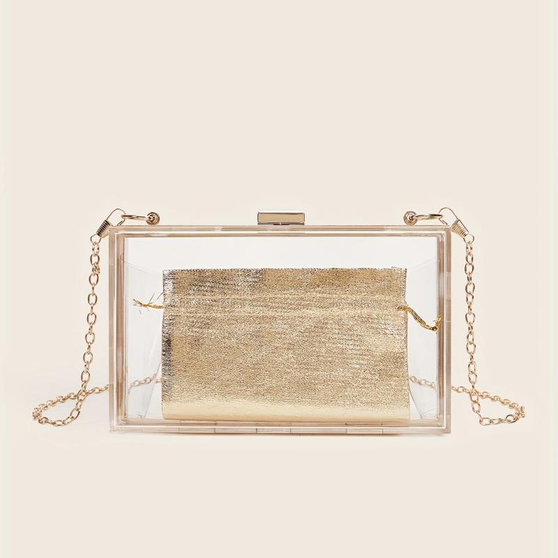 Acrylic Transparent Box Bag Chain Evening Bag Mini Clutch Purse