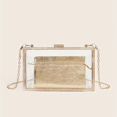 Acrylic Transparent Box Bag Chain Evening Bag Mini Clutch Purse