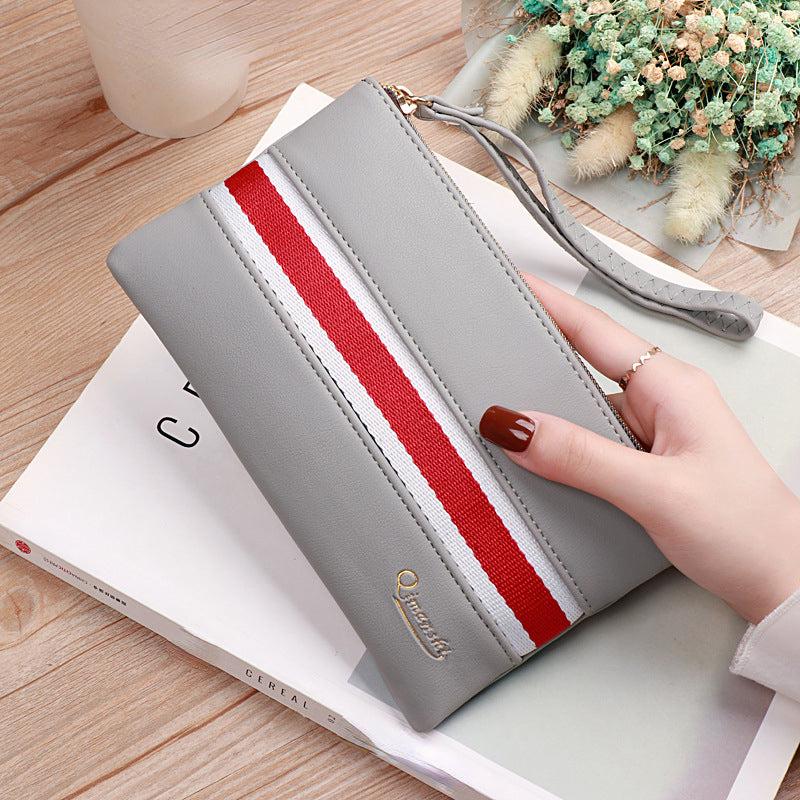 Striped Long Clutch Wallet Coin Purse Classic Purse