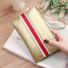 Striped Long Clutch Wallet Coin Purse Classic Purse