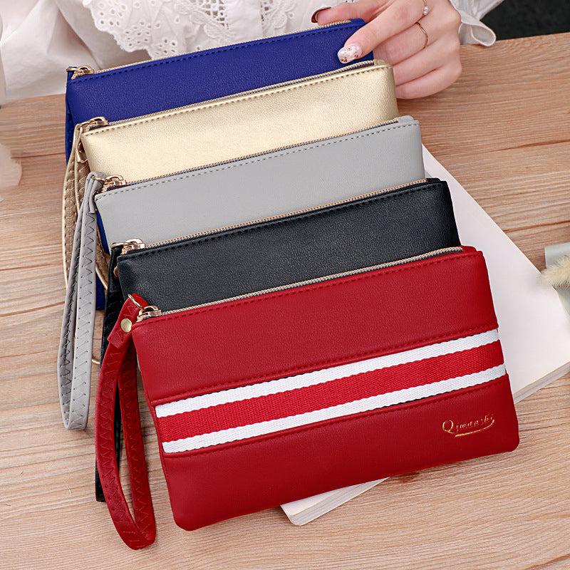 Striped Long Clutch Wallet Coin Purse Classic Purse