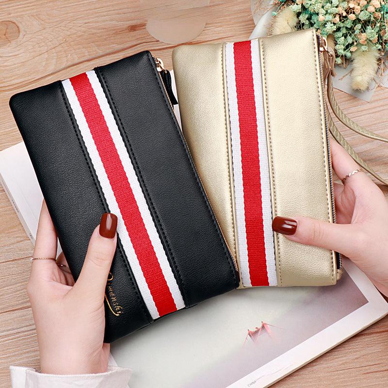 Striped Long Clutch Wallet Coin Purse Classic Purse