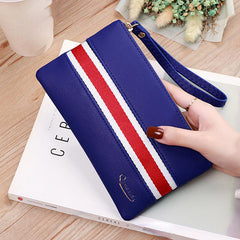 Striped Long Clutch Wallet Coin Purse Classic Purse