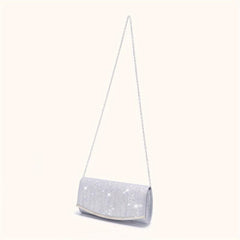 Glitter Bling Chain Clutch Elegent Flap Purse Evening Bag