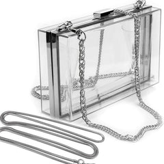 Clear Acrylic Box Evening Bag Chain Crossbody Bag Mini Square Purse