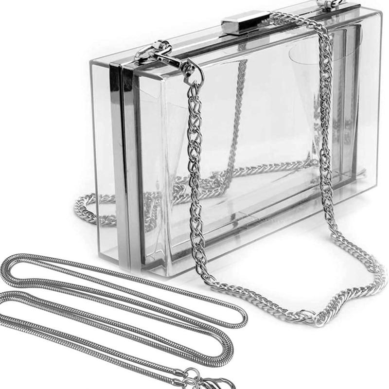 Clear Acrylic Box Evening Bag Chain Crossbody Bag Mini Square Purse
